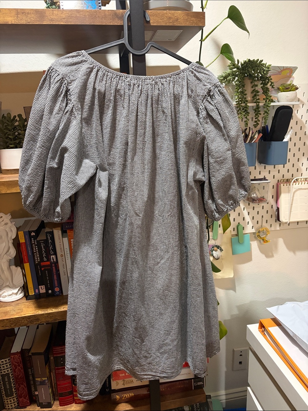 Sonderhaus Lawn Dress Black & White Gingham Puff Sleeve (XS) - Picture 7 of 7